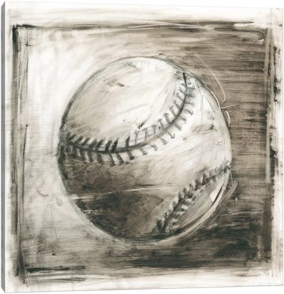 Vintage Varsity I Canvas Art Print - Baseball Art