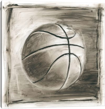 Vintage Varsity II Canvas Art Print - Basketball Art