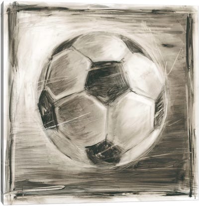 Vintage Varsity IV Canvas Art Print - Soccer Art