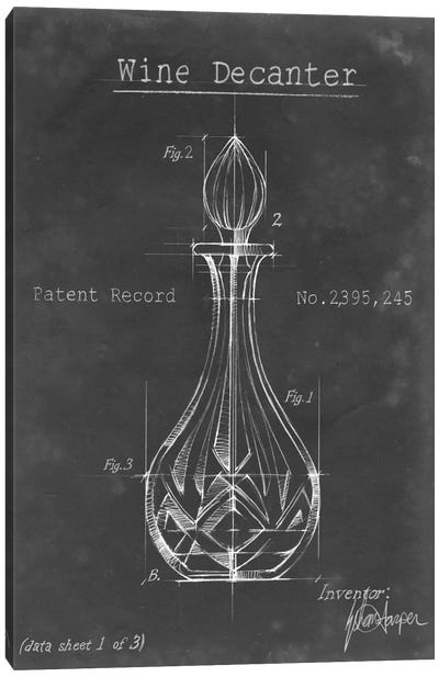 Barware Blueprint VIII Canvas Art Print - Blueprints & Patent Sketches
