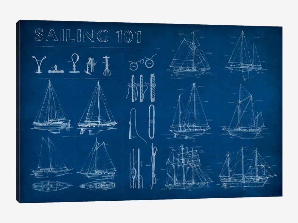 Sailing Infograph by Ethan Harper 1-piece Canvas Print