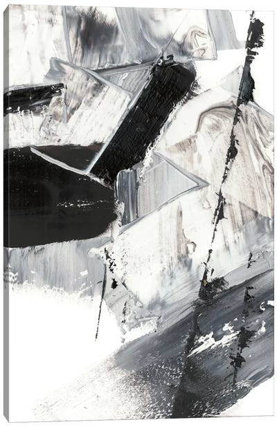 Topple I Canvas Art Print - Black & White Abstract Art