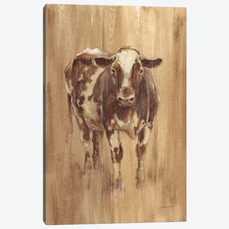 Wood Panel Cow Canvas Print #EHA294} by Ethan Harper Canvas Artwork