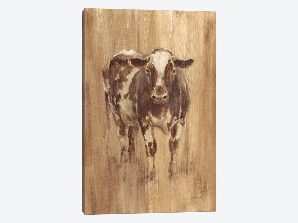 Wood Panel Cow by Ethan Harper 1-piece Canvas Art Print