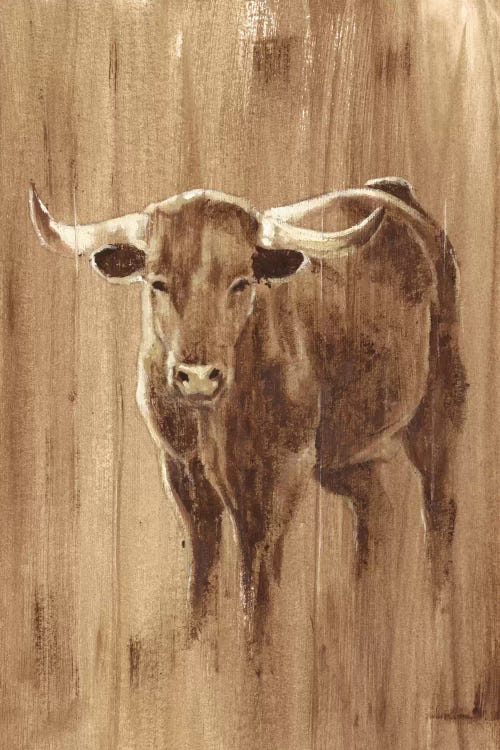 Wood Panel Longhorn by Ethan Harper wall art