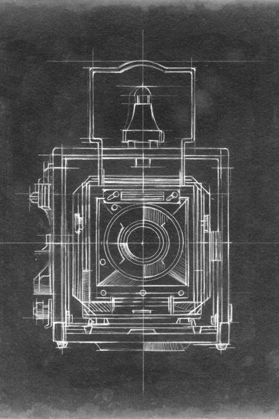 Black & White Pop Culture Art: Camera Blueprints I by Ethan Harper