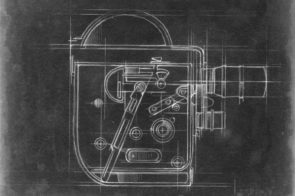 Black & White Pop Culture Art: Camera Blueprints III by Ethan Harper