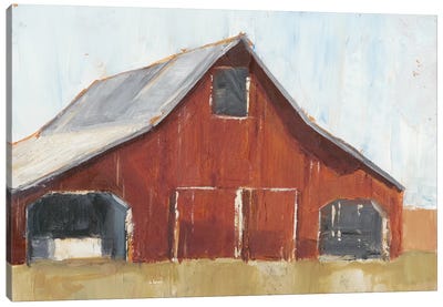 Rustic Red Barn I Canvas Art Print - Country Art
