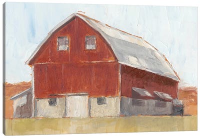 Rustic Red Barn II Canvas Art Print - House Art