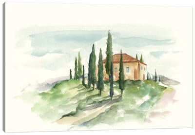Watercolor Tuscan Villa II Canvas Art Print - Ethan Harper