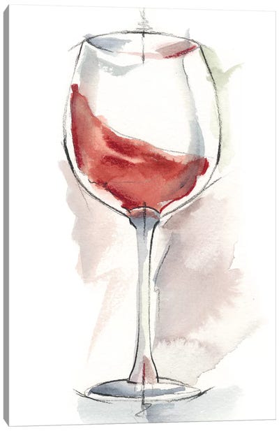 Wine Glass Study IV Canvas Art Print - Food & Drink Still Life