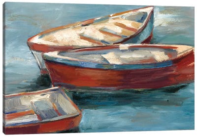 By The Lake II Canvas Art Print - Rowboat Art
