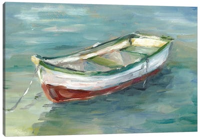 By The Shore I Canvas Art Print - Rowboat Art