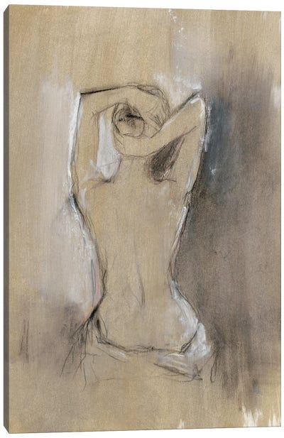 Contemporary Draped Figure I Canvas Art Print - Bathroom Nudes
