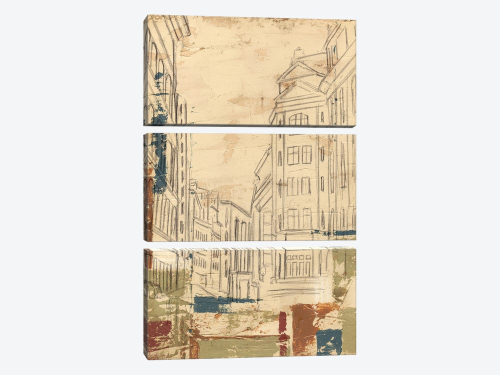 Streets Of Downtown II by Ethan Harper 3-piece Canvas Wall Art