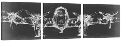 Graphic Plane Triptych Canvas Art Print - Military Art