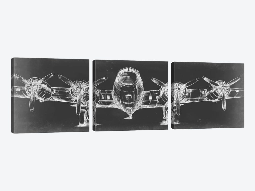 Graphic Plane Triptych by Ethan Harper 3-piece Canvas Art Print