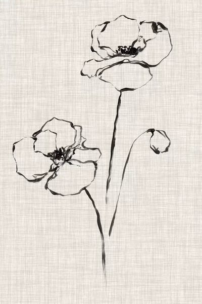 Modern Farmhouse Bedroom: Floral Ink Study III by Ethan Harper