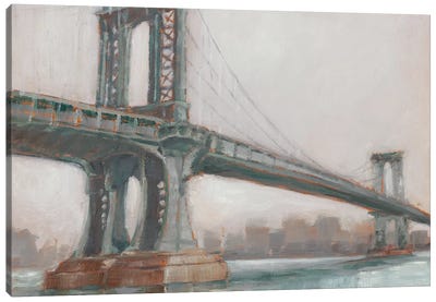 Spanning The East River II Canvas Art Print - Famous Bridges