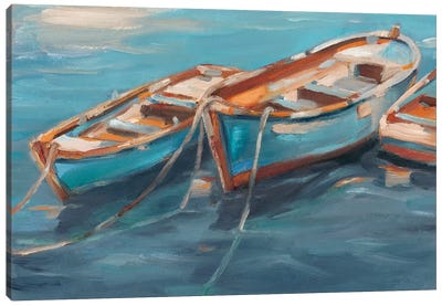 Tethered Row Boats I Canvas Art Print - Rowboat Art