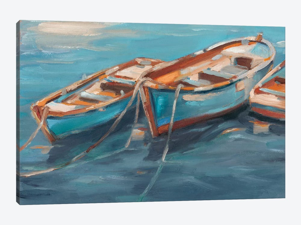 Tethered Row Boats I 1-piece Canvas Art Print