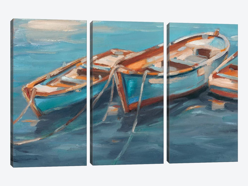 Tethered Row Boats I by Ethan Harper 3-piece Canvas Print