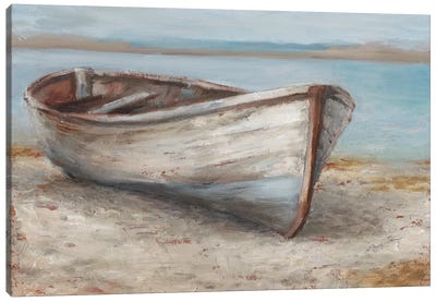 Whitewashed Boat I Canvas Art Print - Transportation Art