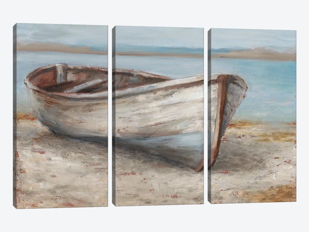 Whitewashed Boat I by Ethan Harper 3-piece Canvas Art Print
