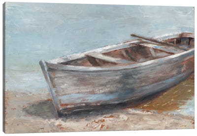 Whitewashed Boat II Canvas Art Print - Nautical Décor