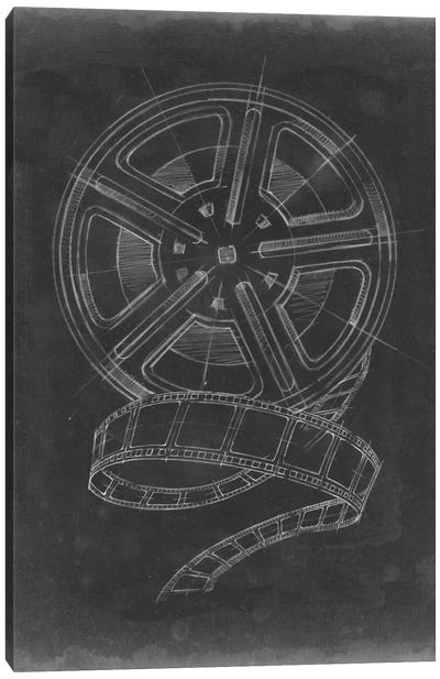 Film & Reel Blueprint II Canvas Art Print - Black & White Pop Culture Art
