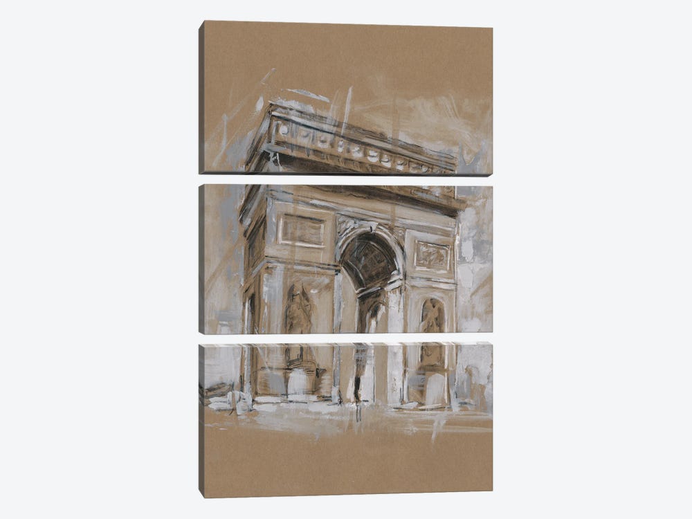 Brushwork Architecture Study I by Ethan Harper 3-piece Canvas Wall Art