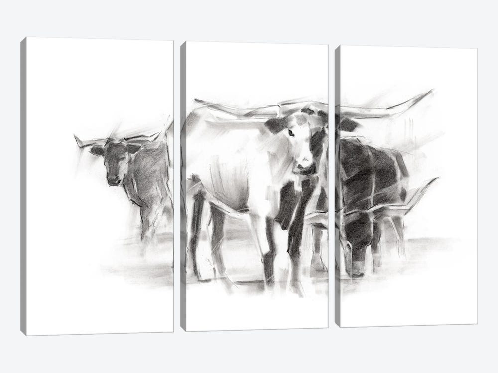 Contemporary Cattle II by Ethan Harper 3-piece Canvas Print
