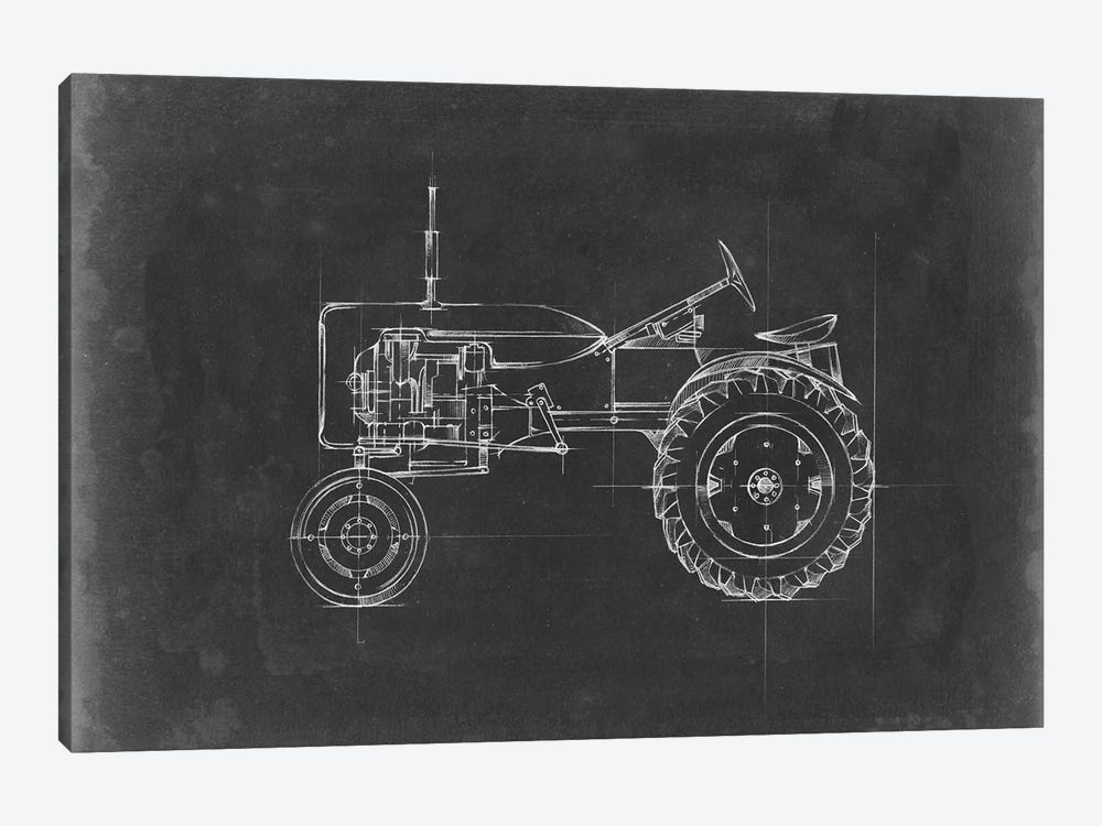 Tractor Blueprint III 1-piece Canvas Art Print