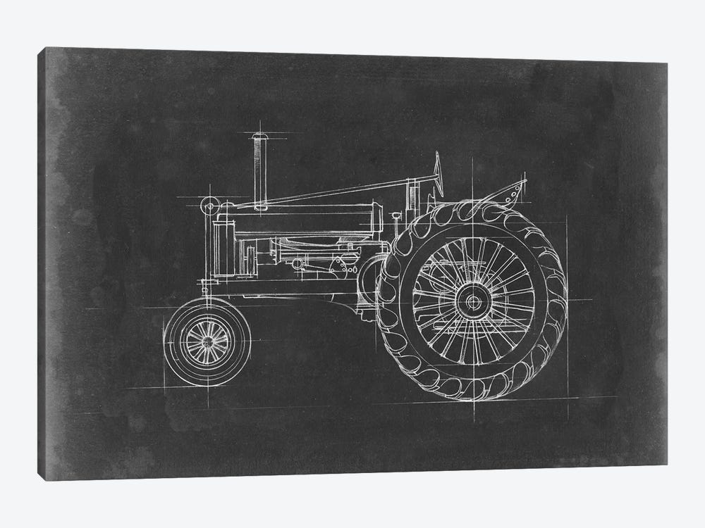 Tractor Blueprint IV 1-piece Canvas Wall Art