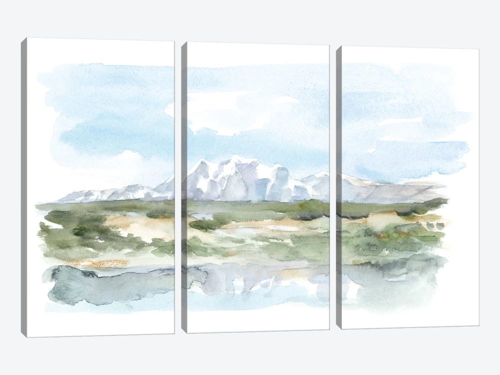 Mountain Watercolor II by Ethan Harper 3-piece Canvas Print
