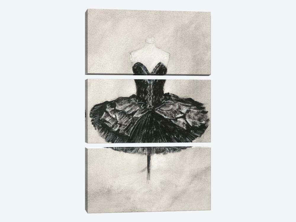 Black Ballet Dress I by Ethan Harper 3-piece Canvas Art Print