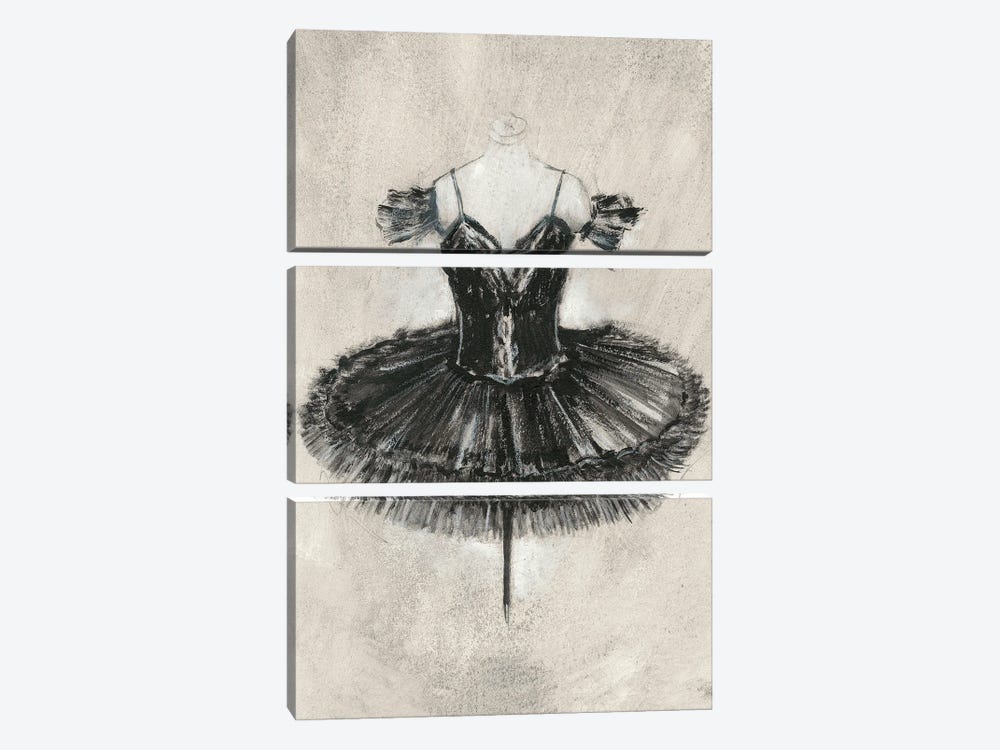 Black Ballet Dress II 3-piece Canvas Wall Art