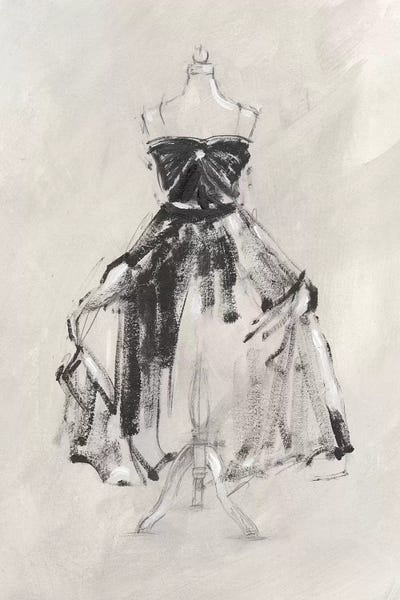 Fashion Illustrations: Black Evening Gown I by Ethan Harper