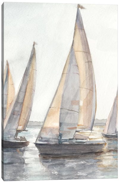 Plein Air Sailboats I Canvas Art Print - Boat Art