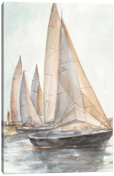 Plein Air Sailboats II Canvas Art Print - Boat Art