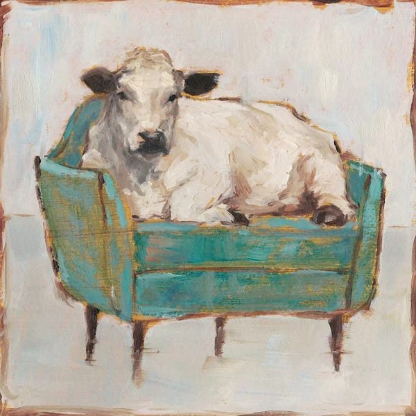 Large Art for Kitchen - Canvas Prints: Moo-ving In I by Ethan Harper