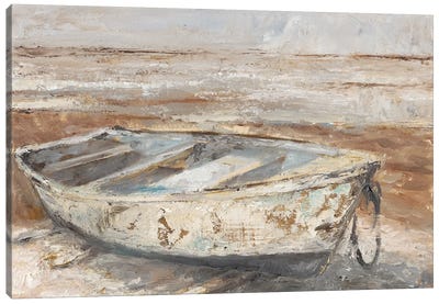 Weathered Rowboat I Canvas Art Print - Cabin & Lodge Décor