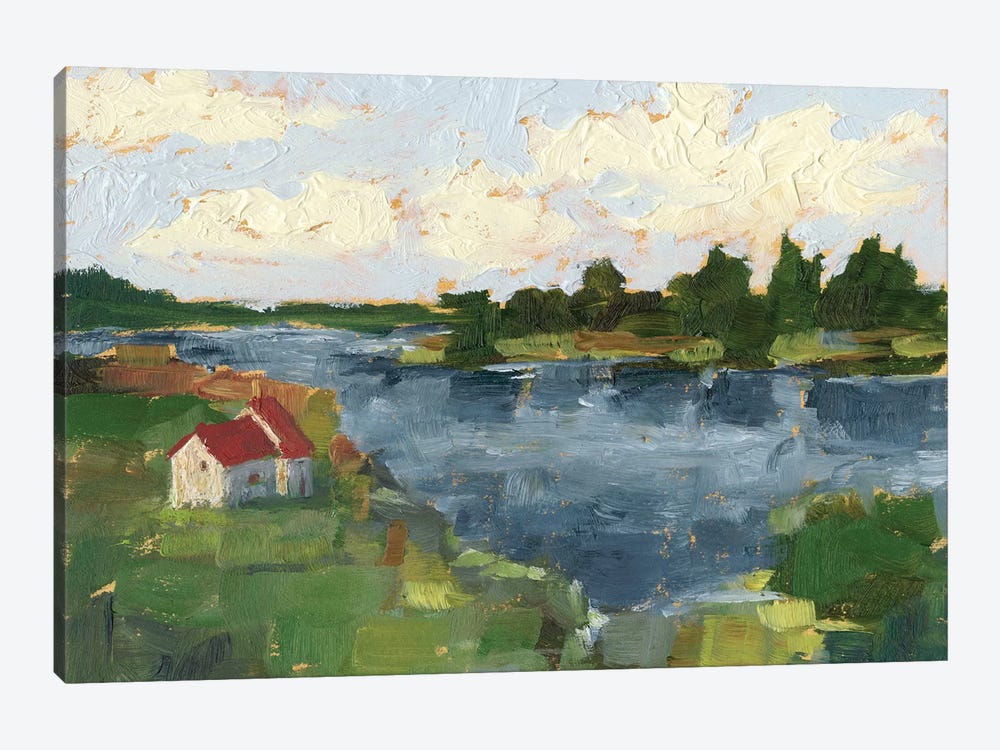 Lakeside Cottages I by Ethan Harper 1-piece Canvas Art Print