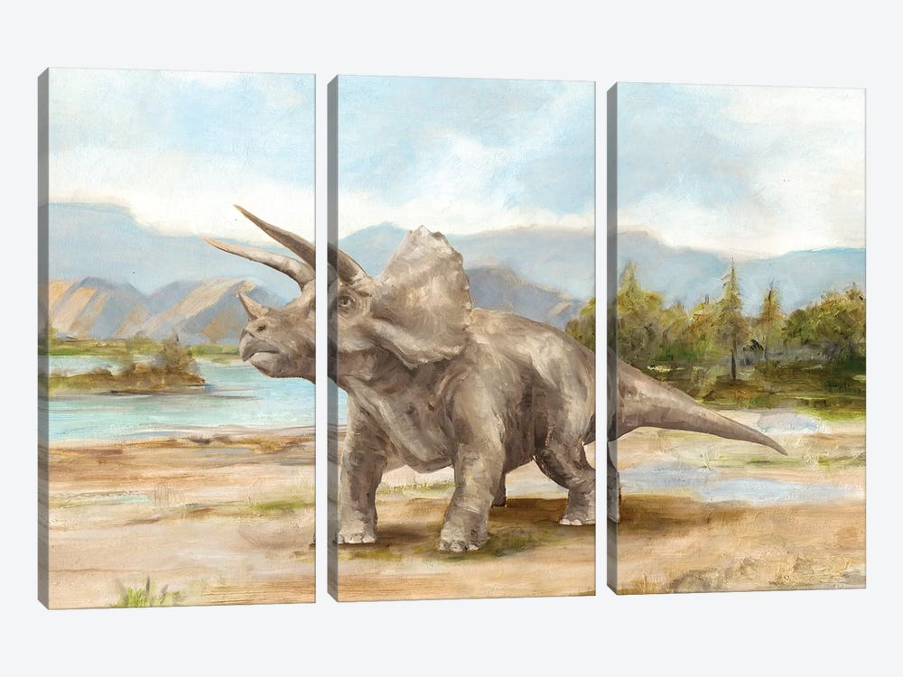 Dinosaur Illustration II by Ethan Harper 3-piece Canvas Wall Art