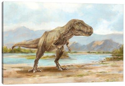 Dinosaur Illustration III Canvas Art Print - Tyrannosaurus Rex Art