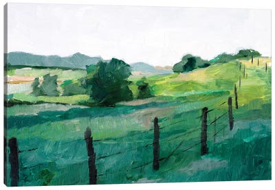 Fence Line I Canvas Art Print - Countryside Art