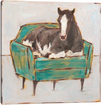Creature Comforts I Canvas Art Print - Horses