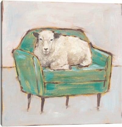 Creature Comforts IV Canvas Art Print - Sheep Art