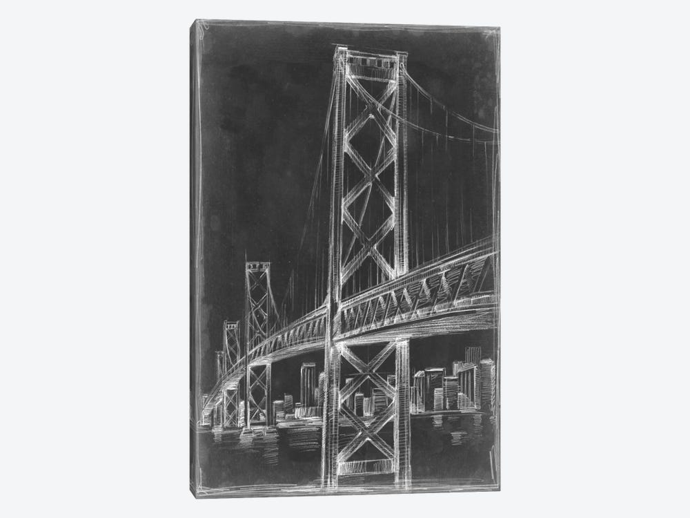 Suspension Bridge Blueprint II by Ethan Harper 1-piece Canvas Artwork