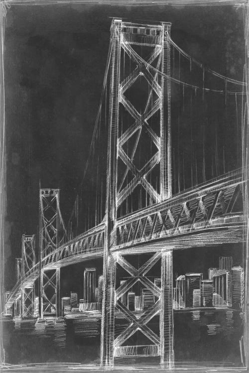 Suspension Bridge Blueprint II by Ethan Harper wall art